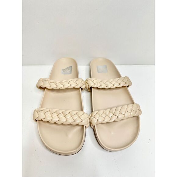 DV by Dolce Vita Shoes Womens Size 8.5 Pacific Braided Cream Slip On Slide Sanda - Picture 1 of 6